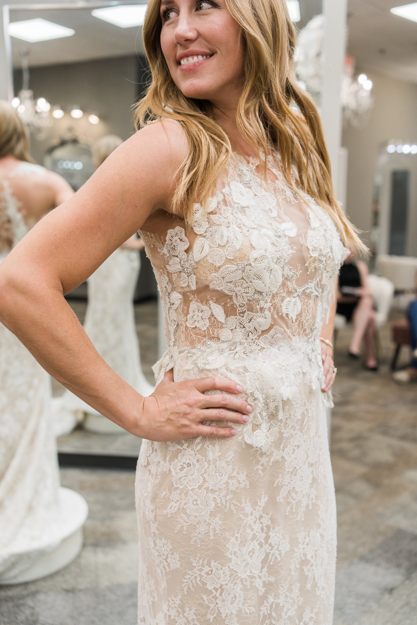 FINAL SALE: Pronovias VINTAGE Lace and Illusion Wedding Dress