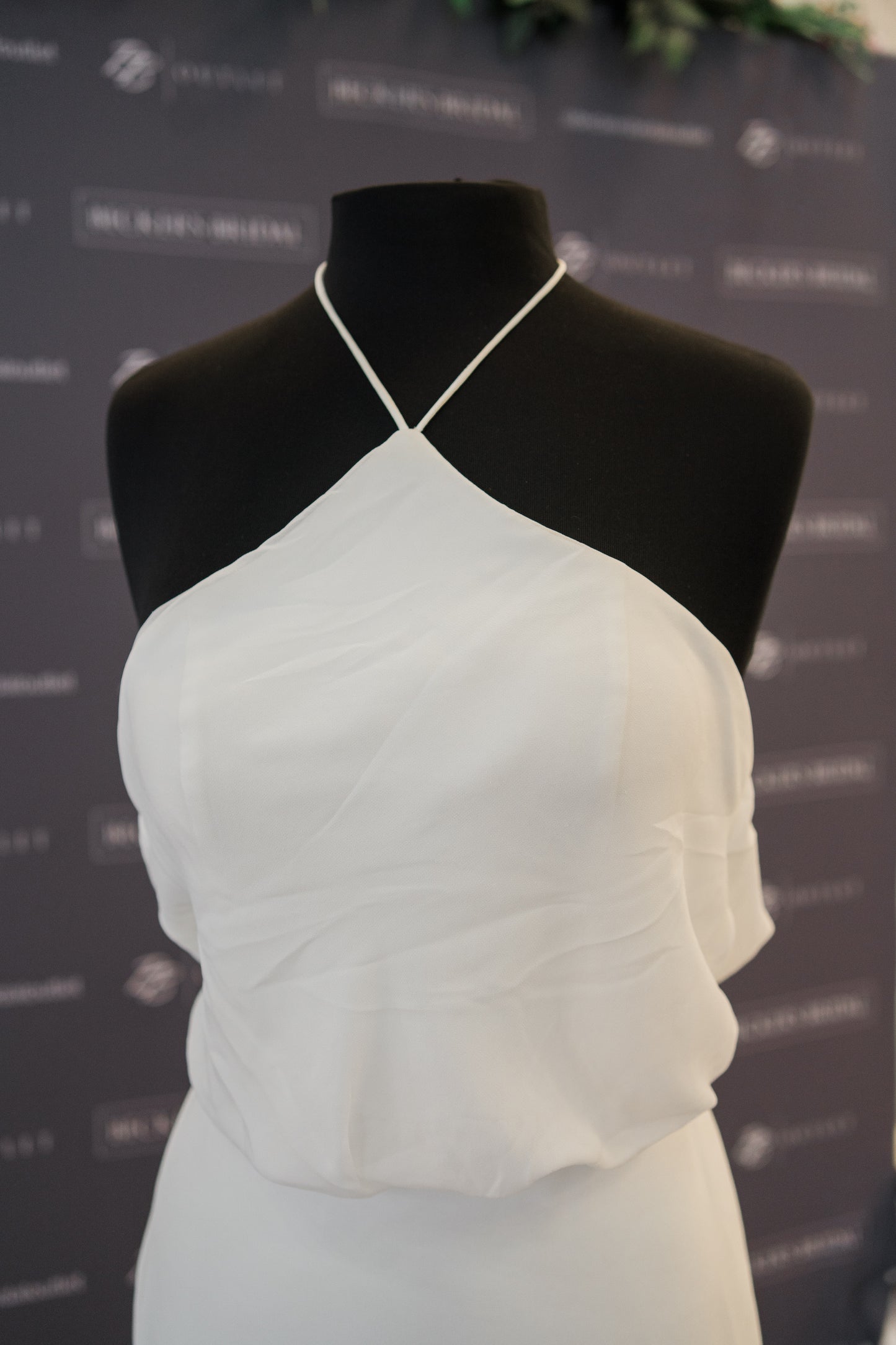 FINAL SALE: Chiffon Gown with a Halter Neckline and Cowl Back