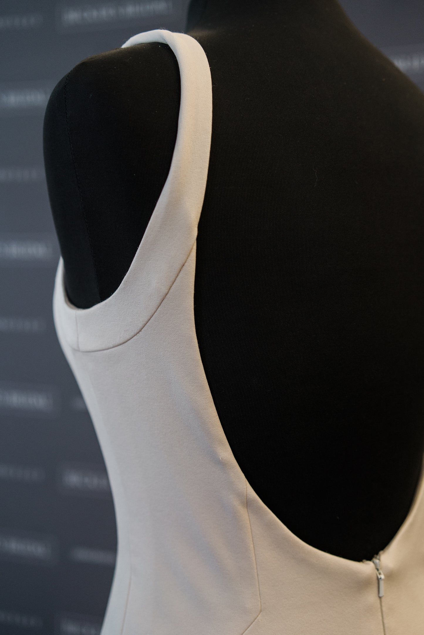 FINAL SALE: Stretch Crepe Moscato Fitted Wedding Dress with Straps and Sweetheart Neckline