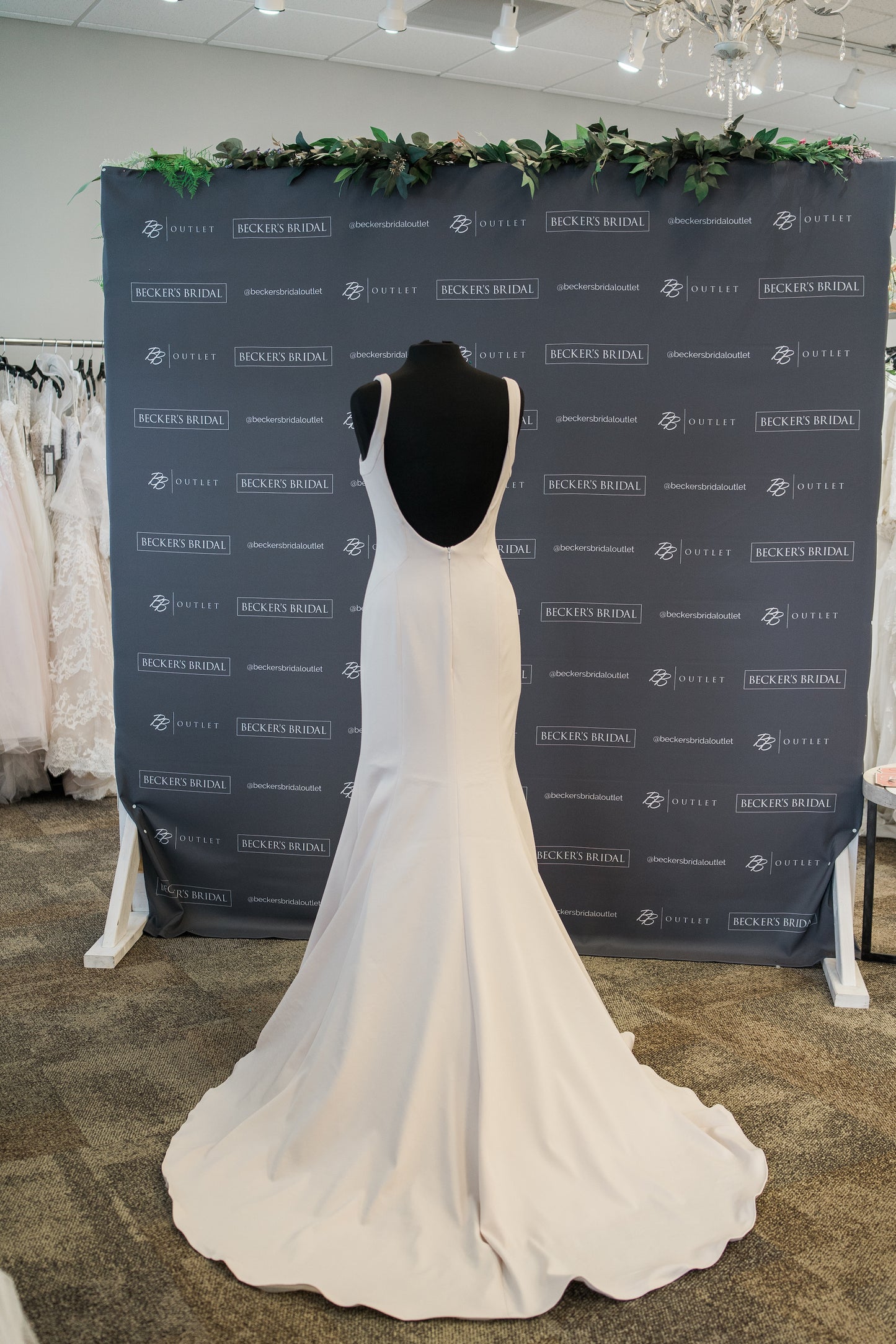 FINAL SALE: Stretch Crepe Moscato Fitted Wedding Dress with Straps and Sweetheart Neckline