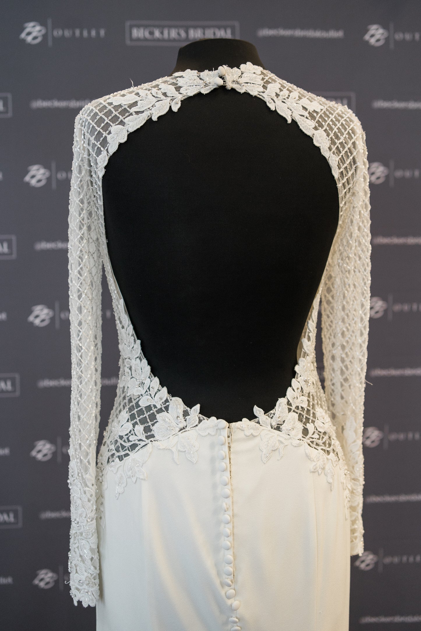 FINAL SALE: Illusion Lattice Lace Fit and Flare Crepe Dress