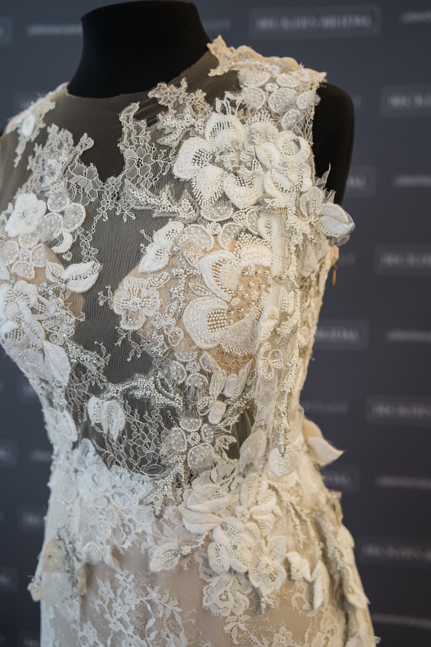 FINAL SALE: Pronovias VINTAGE Lace and Illusion Wedding Dress