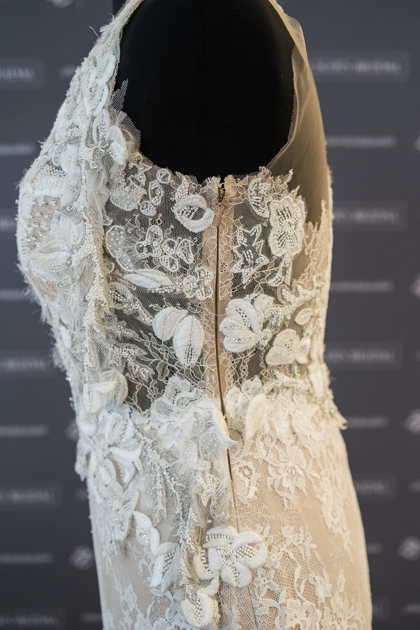 FINAL SALE: Pronovias VINTAGE Lace and Illusion Wedding Dress