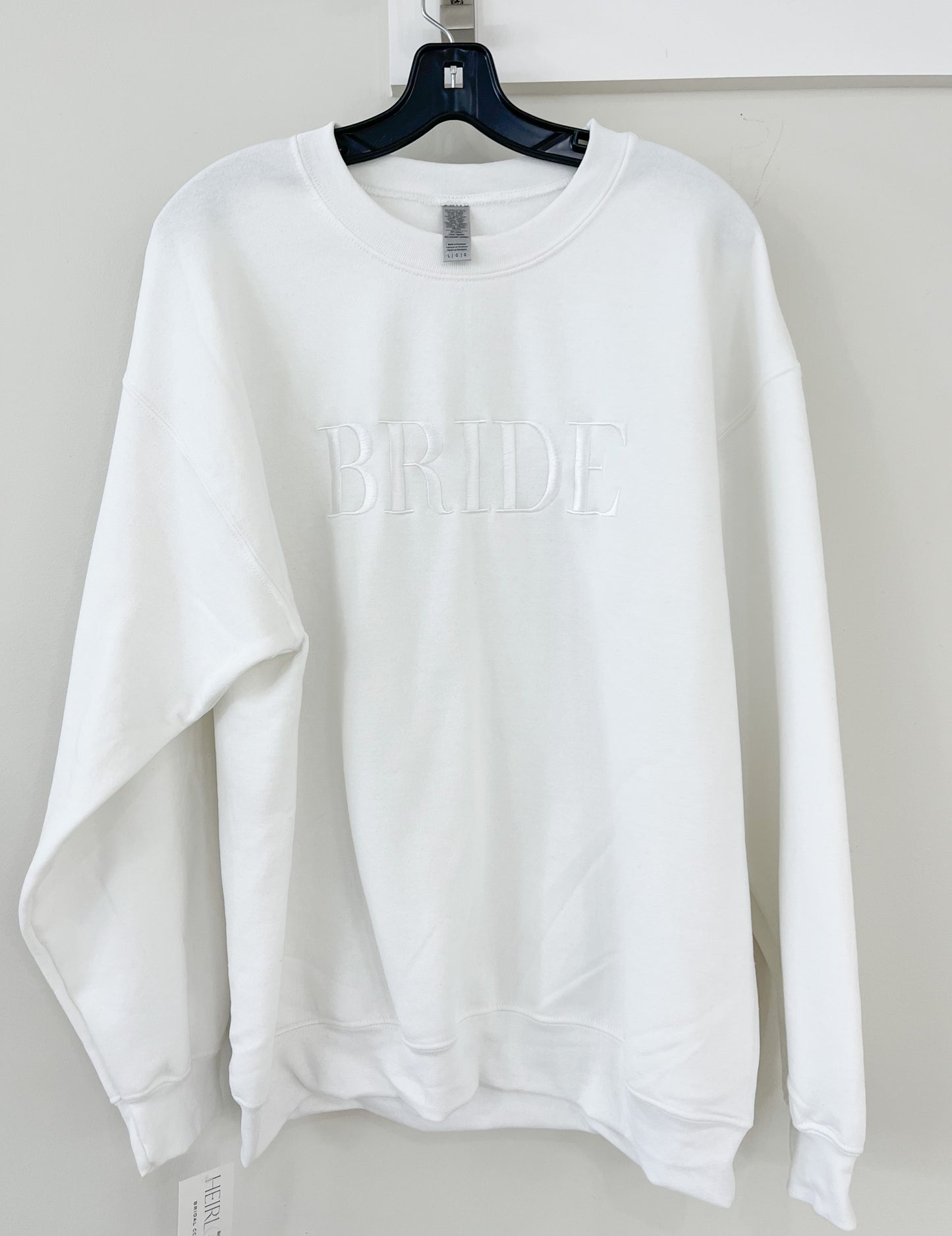 "BRIDE" White Crewneck Sweater