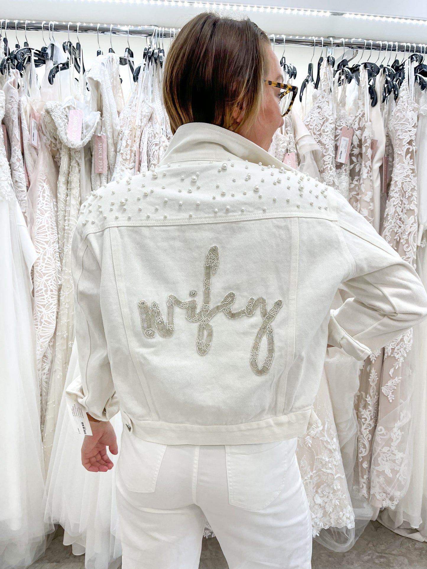 Classic Pearl Beaded Wifey Jacket