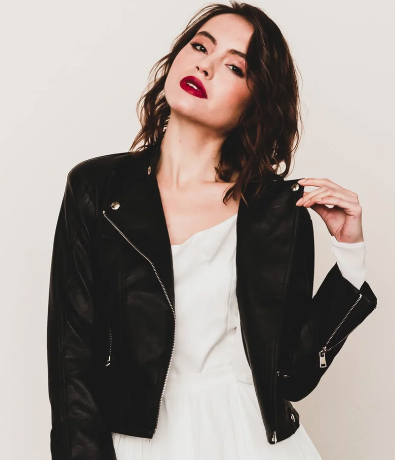 Custom Name Leather Bridal Jacket