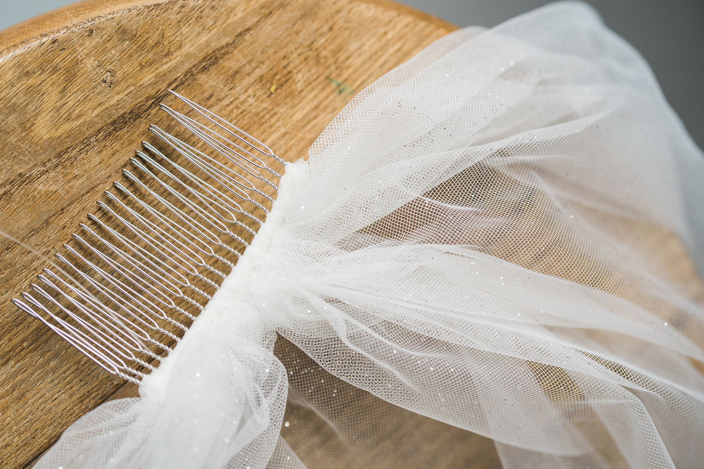 Cathedral Length Sparkle Veil with Raw Edge