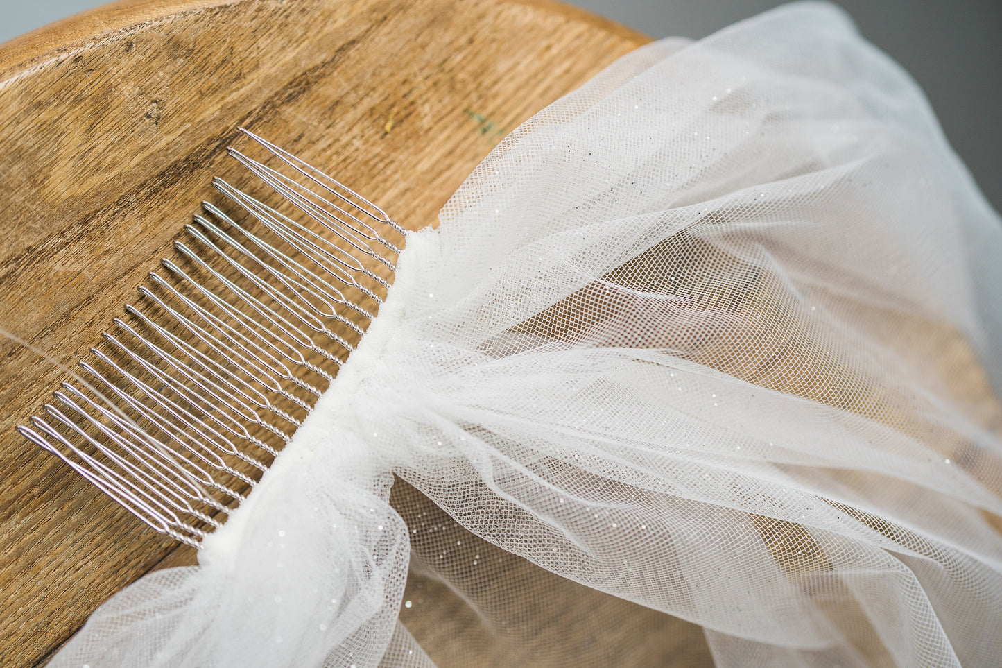 Fingertip Sparkle Veil Raw Edge