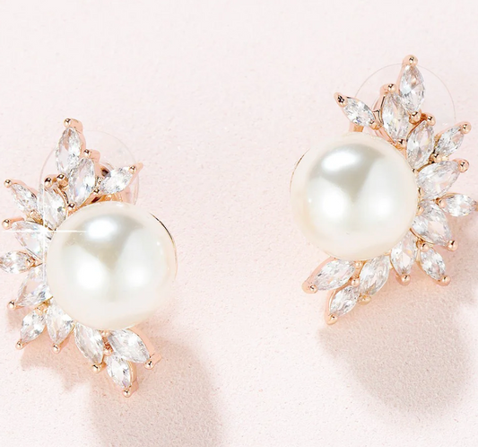 Winter Pearl CZ Earrings E012