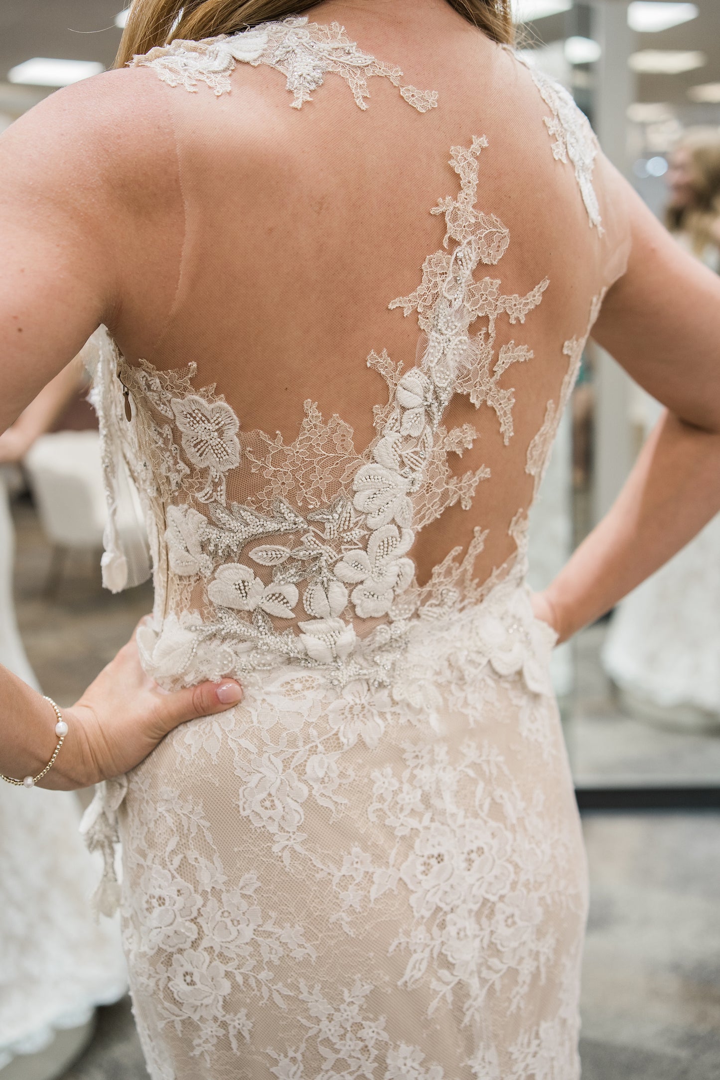 FINAL SALE: Pronovias VINTAGE Lace and Illusion Wedding Dress