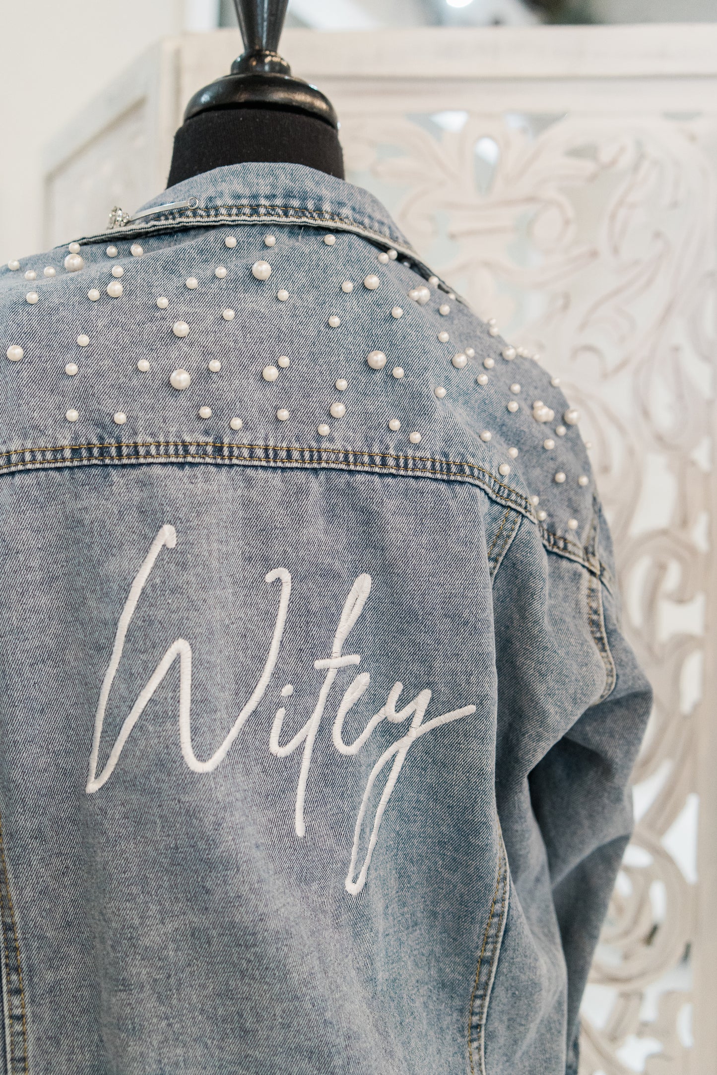 Classic Pearl Studded Jacket