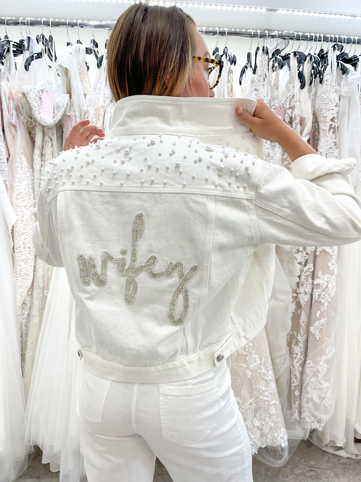 Classic Pearl Beaded Wifey Jacket